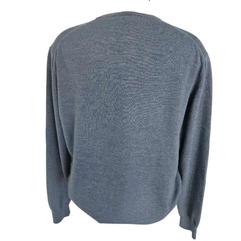 Valentino Jeans Men's Blue V-Neck Sweater Merino Wool - Picture 2 of 11